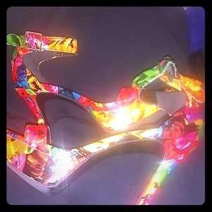 Multi colored floral Steve Madden platform heels